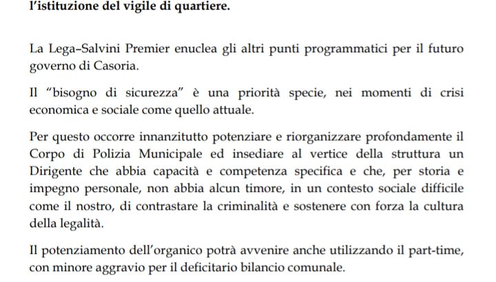 Proposte per il buon governo di Casoria.