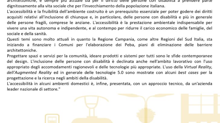 “L’Accessibilità in Campania”, il convegno alla Mostra d’Oltremare